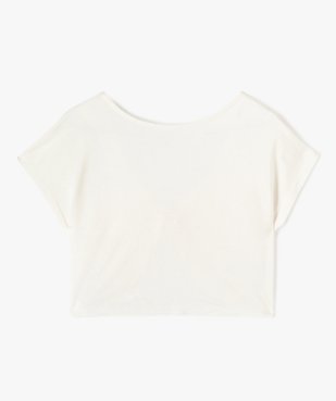 Tee-shirt fille crop top à dos ouvert vue1 - GEMO (JUNIOR) - GEMO