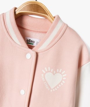 Sweat boutonné bicolore bébé fille vue2 - GEMO 4G BEBE - GEMO