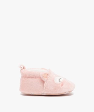 Chaussons de naissance bébé fille en velours uni en forme de chat vue1 - GEMO 4G BEBE - GEMO