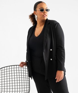 Veste souple à double boutonnage fantaisie femme grande taille vue2 - GEMO (G TAILLE) - GEMO