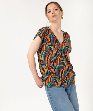 Blouse sans manches fluide en viscose imprimée femme vue2 - GEMO(FEMME PAP) - GEMO