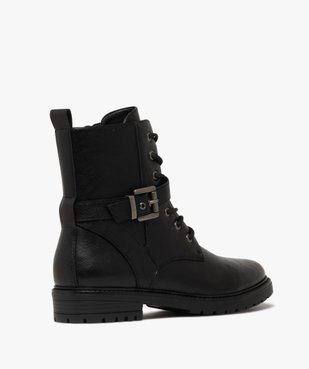 Boots femme à semelle crantée avec zip et bout amande vue5 - GEMO 4G FEMME - GEMO