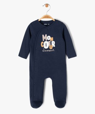 Pyjama ouverture devant en jersey bébé vue1 - GEMO 4G BEBE - GEMO