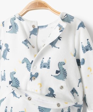 Pyjama en velours à motifs dragons bébé garçon vue2 - GEMO 4G BEBE - GEMO