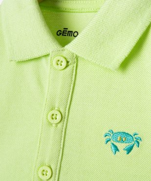 Polo manches courtes en maille piquée bébé garçon vue2 - GEMO 4G BEBE - GEMO