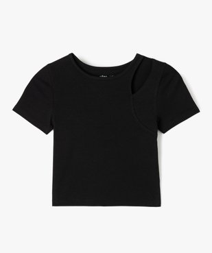 Tee-shirt à manches courtes avec ouverture sur l’épaule fille vue1 - GEMO 4G FILLE - GEMO