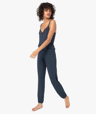 Pantalon de pyjama en maille fine avec bas resserré femme vue5 - GEMO 4G FEMME - GEMO