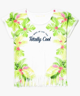 Tee-shirt manches kimono et franges vue1 - GEMO (JUNIOR) - GEMO