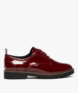 Derbies femme unis à semelle crantée détails fantaisie vue2 - GEMO (CASUAL) - GEMO