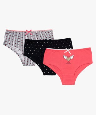 Shorty fille en coton stretch avec motifs (lot de 3) vue1 - GEMO (ENFANT) - GEMO