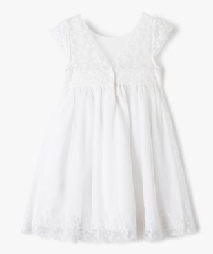 Robe de cérémonie fille en tulle à dos en V vue3 - GEMO (ENFANT) - GEMO