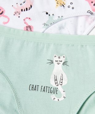 Culottes à motifs chats fille (lot de 3) vue2 - GEMO 4G FILLE - GEMO