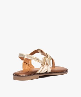 Sandales femme unies en cuir avec double brides à boucle - TANEO vue4 - TANEO - GEMO