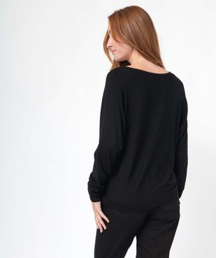 Pull col V zippé et manches chauve-souris femme vue3 - GEMO 4G FEMME - GEMO