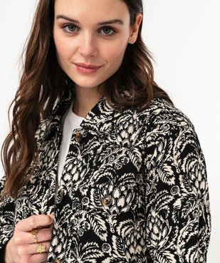 Veste matelassée à motifs fleuris femme vue2 - GEMO 4G FEMME - GEMO