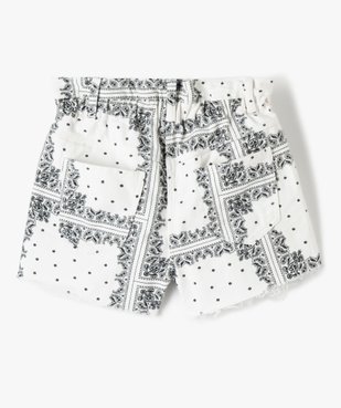 Short en jean fille imprimé à taille haute et coloris unique vue4 - GEMO (JUNIOR) - GEMO