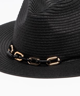 Chapeau de paille forme fedora femme vue2 - GEMO (ACCESS) - GEMO