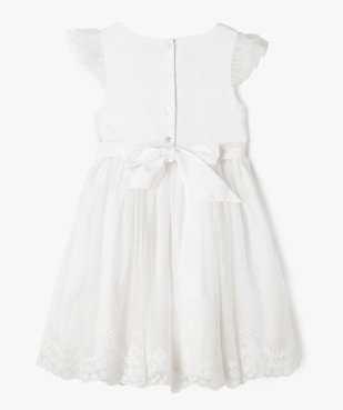 Robe de cérémonie en coton et tulle fille vue4 - GEMO (ENFANT) - GEMO