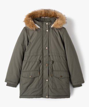 Parka en matière déperlante avec doublure peluche fille vue1 - GEMO 4G FILLE - GEMO