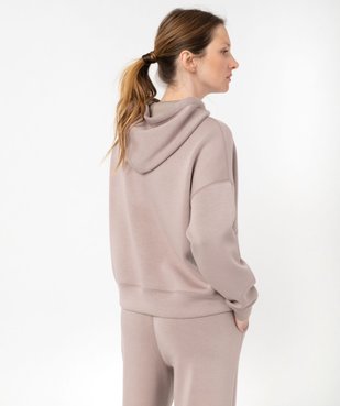 Sweat à capuche oversize en maille douce femme vue3 - GEMO(FEMME PAP) - GEMO