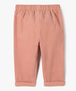 Pantalon en velours côtelé avec noeud à la taille bébé fille vue4 - GEMO(BEBE DEBT) - GEMO