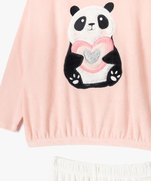 Pyjama en velours avec motif panda fille vue3 - GEMO (ENFANT) - GEMO