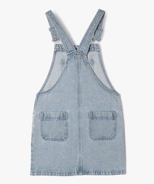 Robe salopette en jean délavé fille vue4 - GEMO (JUNIOR) - GEMO