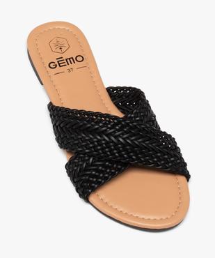 Mules femme plates à brides unies tressées et croisées  vue5 - GEMO (CASUAL) - GEMO