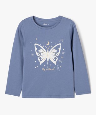 Tee-shirt à manches longues avec motifs girly fille vue1 - GEMO (ENFANT) - GEMO