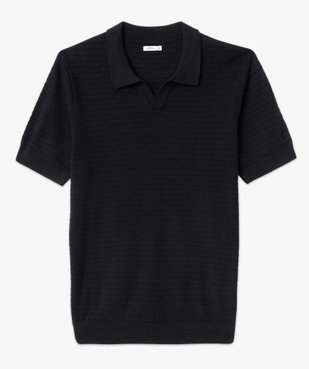 Polo manches courtes en maille texturée homme vue4 - GEMO (HOMME) - GEMO