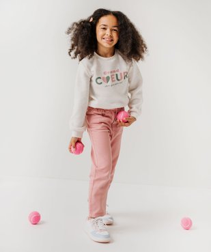 Sweat molletonné avec motif girly fille vue6 - GEMO 4G FILLE - GEMO