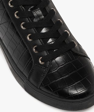 Baskets femme unies au dessus effet croco vue7 - FOLLOW ME - GEMO