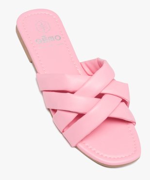 Mules femme à talon plat et brides matelassées entrecroisées vue5 - GEMO (CASUAL) - GEMO