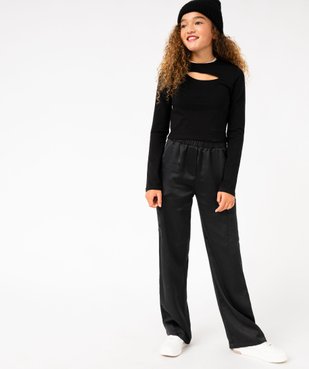 Pantalon en satin avec poches à rabat fille vue1 - GEMO (JUNIOR) - GEMO