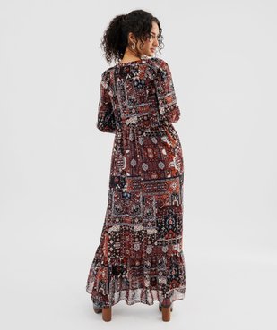 Robe longue imprimée à volants femme vue3 - GEMO(FEMME PAP) - GEMO