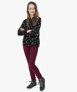 Chemise fille avec motifs imprimés all over vue5 - GEMO (JUNIOR) - GEMO