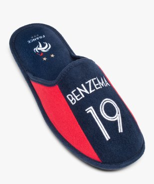 Chaussons homme mules plates en velours - Benzema vue5 - FFF - GEMO