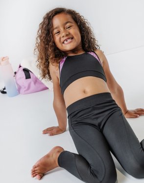 Legging de sport long à taille haute élastiquée fille vue1 - GEMO 4G FILLE - GEMO