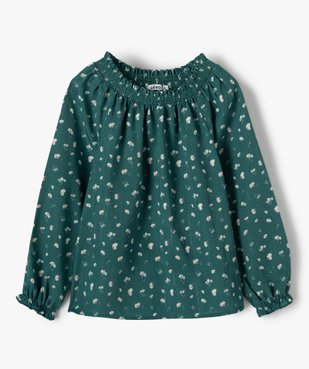 Blouse fille fluide à smocks et motif fleuri vue1 - GEMO (ENFANT) - GEMO