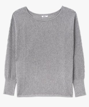 Pull en maille côtelée et manches chauve-souris femme vue4 - GEMO(FEMME PAP) - GEMO