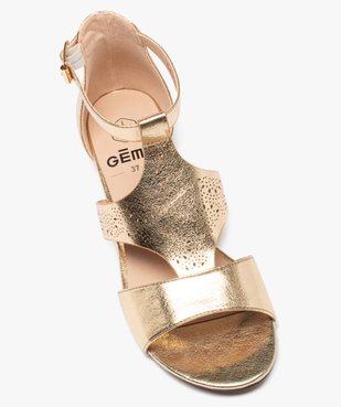 Sandales femme dessus couvrant effet métallisé talon fermé vue6 - GEMO (CASUAL) - GEMO