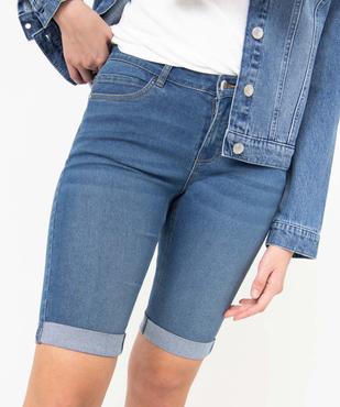 Bermuda femme en jean avec revers vue12 - GEMO 4G FEMME - GEMO