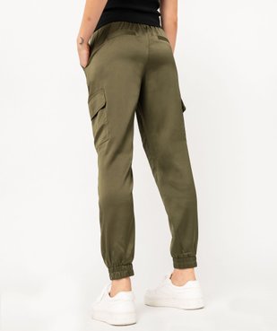 Pantalon cargo en satin à taille élastiquée femme vue3 - GEMO(FEMME PAP) - GEMO