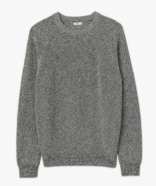 Pull homme à col rond en maille chinée vue4 - GEMO (HOMME) - GEMO