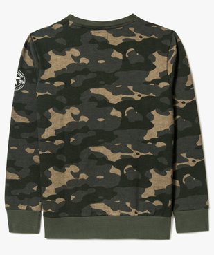 Sweat garçon à motifs camouflage avec empiècement bouclette - Kwell vue3 - KWELL - GEMO