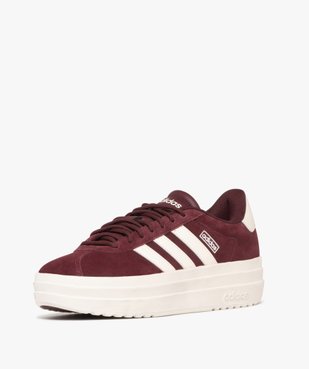 Baskets femme en cuir lisse avec semelle plateforme VL Court bold - Adidas vue2 - ADIDAS - GEMO