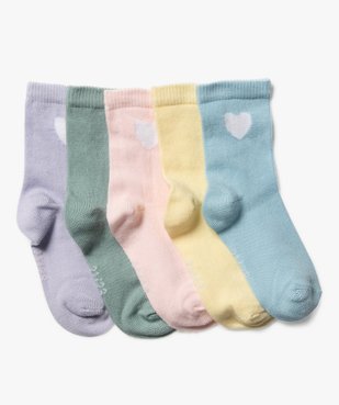 Chaussettes à motifs coeurs bébé fille (lot de 5) vue1 - GEMO 4G BEBE - GEMO