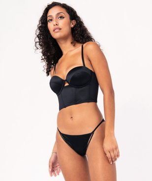 Bustier push-up en satin avec bretelles mutipositions vue4 - GEMO(HOMWR FEM) - GEMO