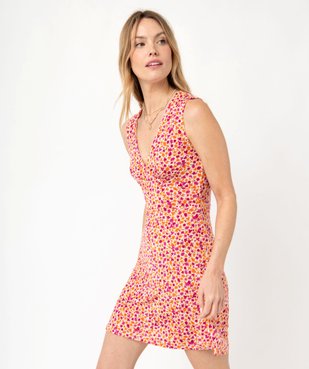 Robe courte sans manches à motifs fleuris femme vue1 - GEMO(FEMME PAP) - GEMO