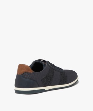 Baskets homme unies en mesh style casual à semelle contrastée vue4 - GEMO (CASUAL) - GEMO